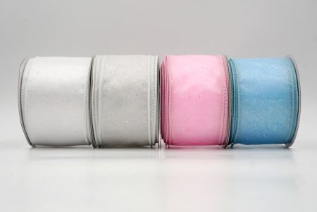 Solid Color Glitter Sprinkled Wired Ribbon_KF9889.KF9890